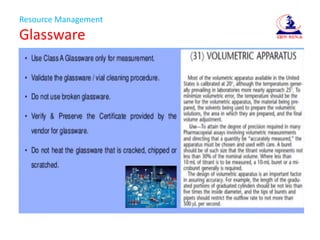 Resource Management
Glassware
 