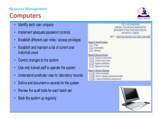 Resource Management
Computers
 