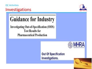 QC Activities
Investigations
 