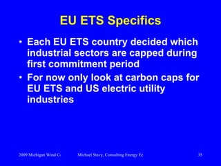 EU ETS Specifics <ul><li>Each EU ETS country decided which industrial sectors are capped during first commitment period </...