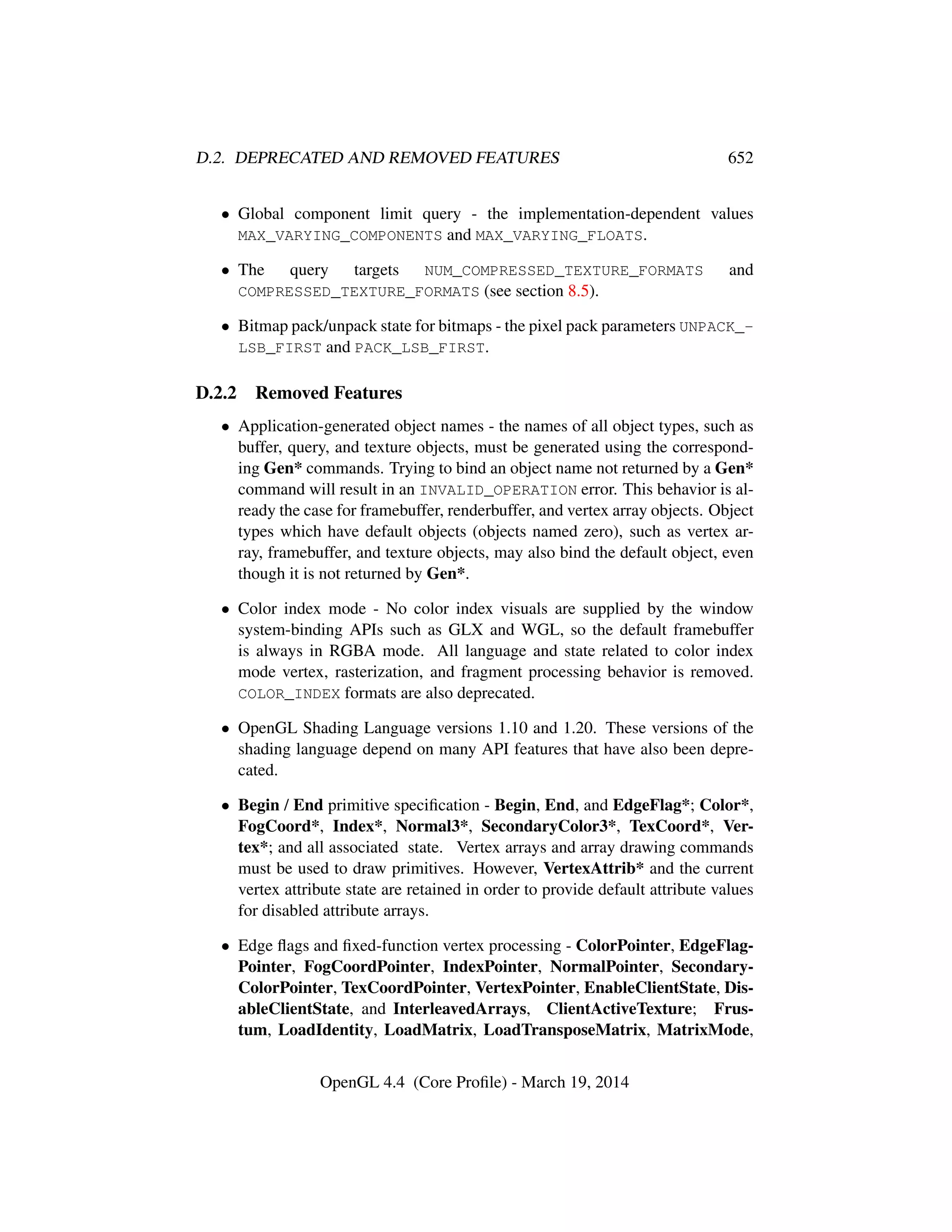 OpenGL Spec 4.4 Core