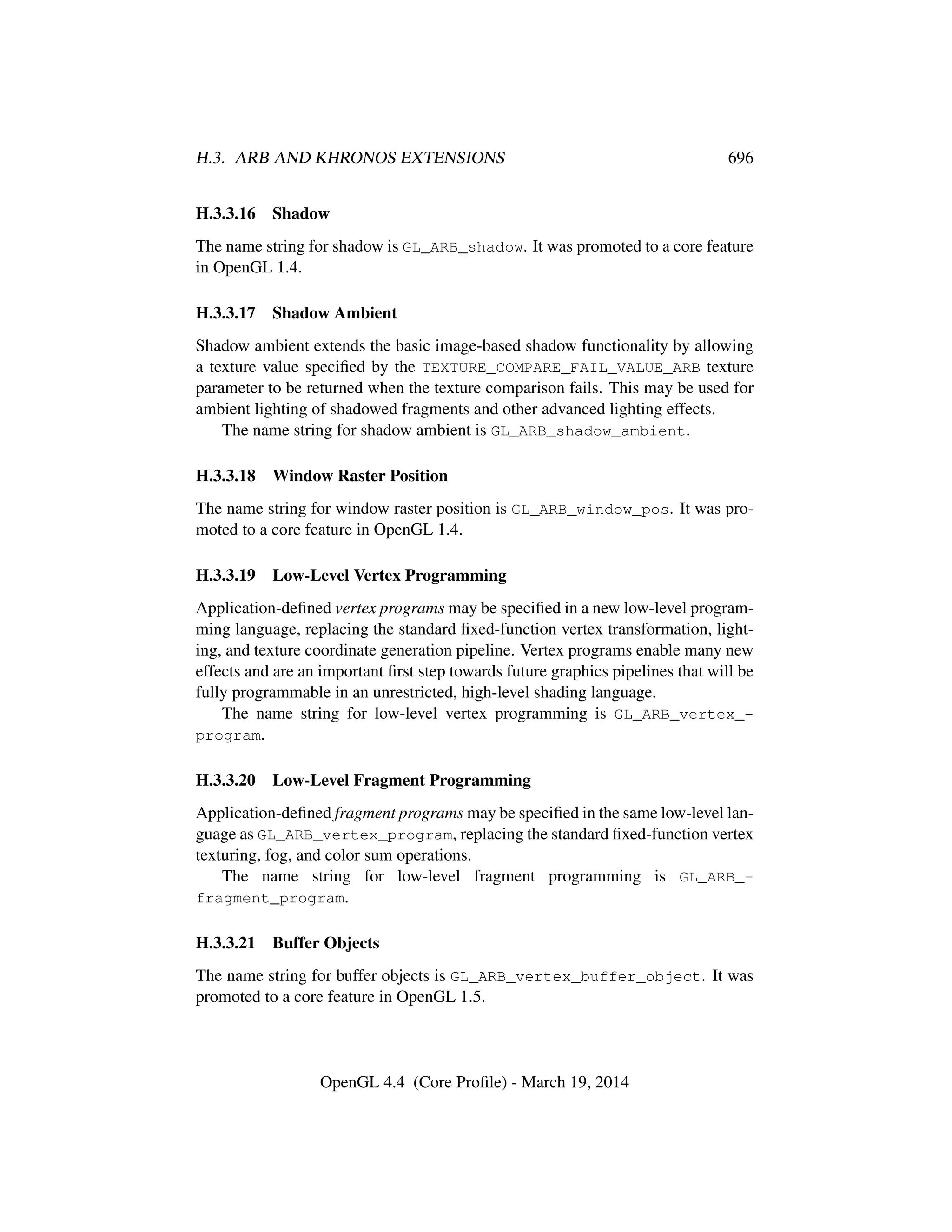 OpenGL Spec 4.4 Core