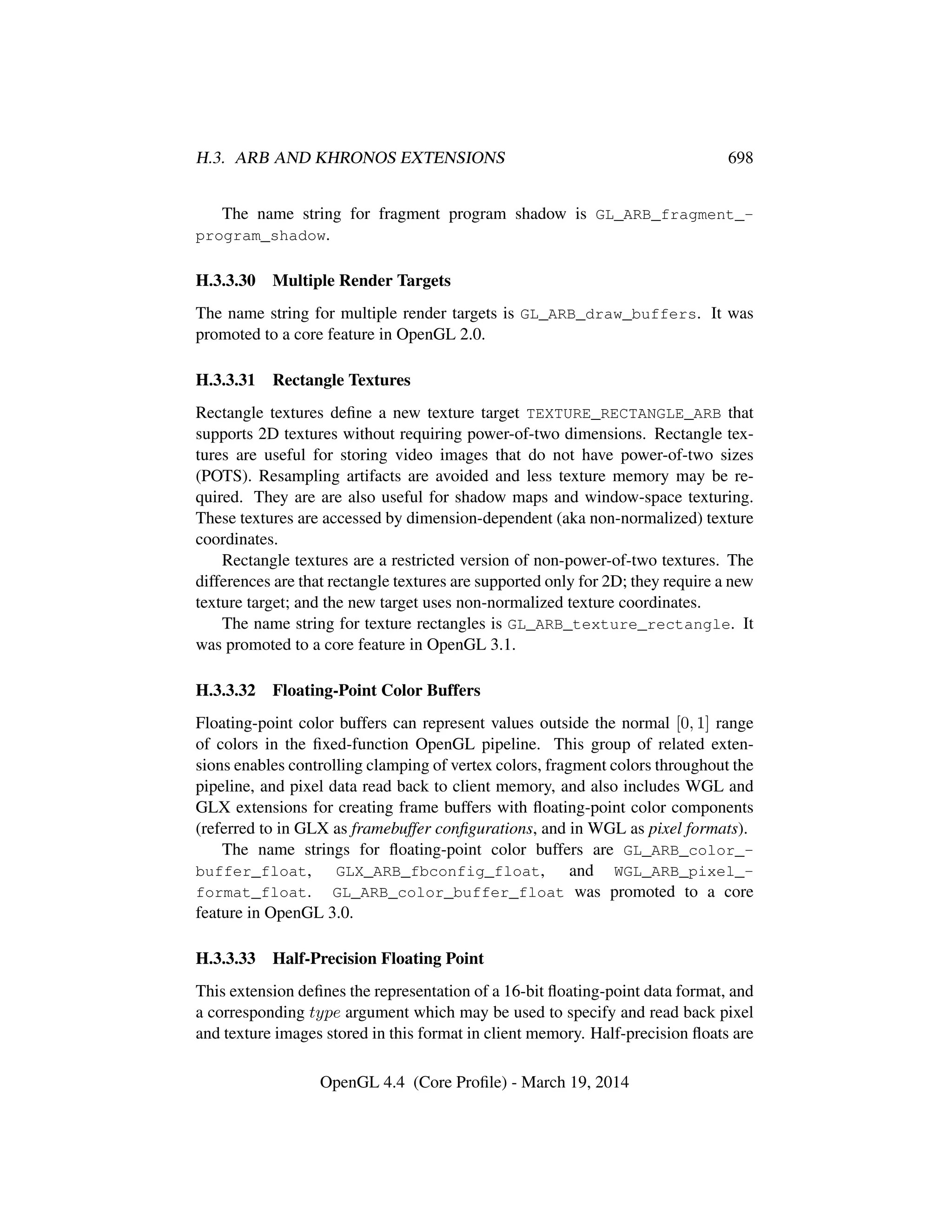 OpenGL Spec 4.4 Core