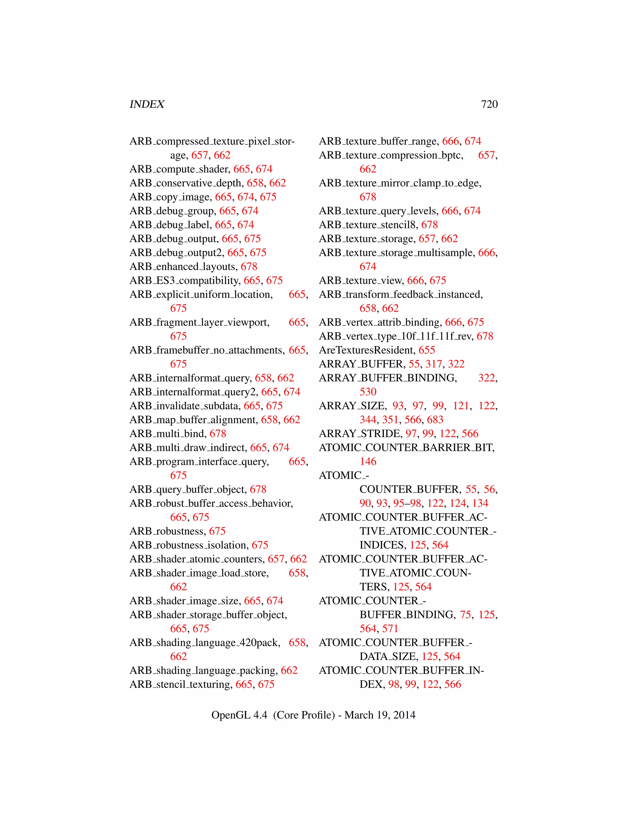 OpenGL Spec 4.4 Core