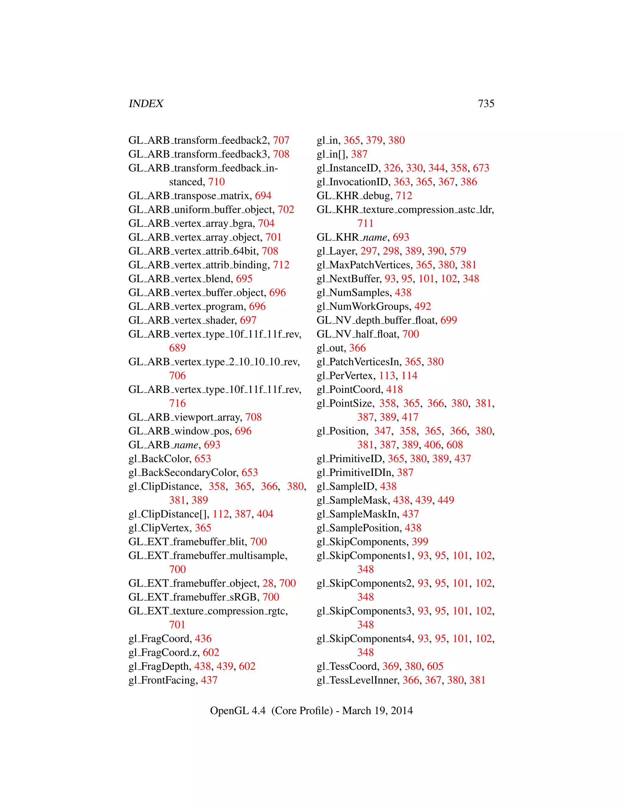 OpenGL Spec 4.4 Core