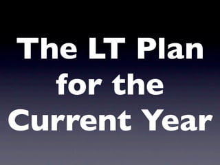 The LT Plan
  for the
Current Year
 