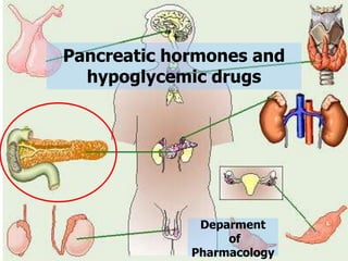 Pancreatic hormones and
hypoglycemic drugs
Deparment
of
Pharmacology
 