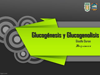 Glucogénesis y Glucogenolisis
                  Giselle Duran
                  B q uímica
                    io
 