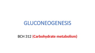 Comprehensive Overview of Gluconeogenesis in Carbohydrate Metabolism | PPTX
