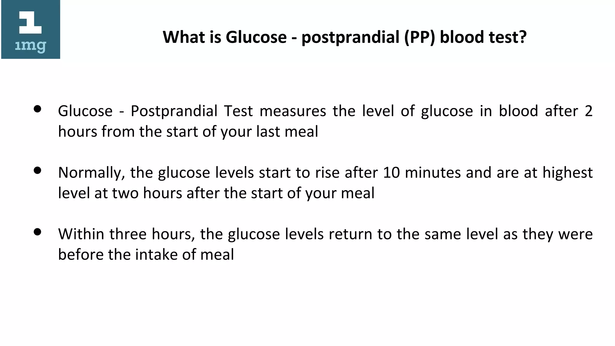 Glucose Post Prandial Blood Test PPT Glucose Post Prandial Blood Test PPT