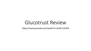 Glucotrust Review
https://www.youtube.com/watch?v=sCWC-CZLYE8
 