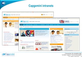Capgemini intranets




                             | Connectivity: the competitive edge
                      Tom Barton...