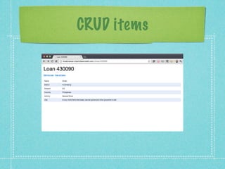 CRUD items
 