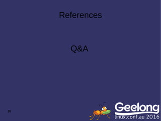 20
References
Q&A
 
