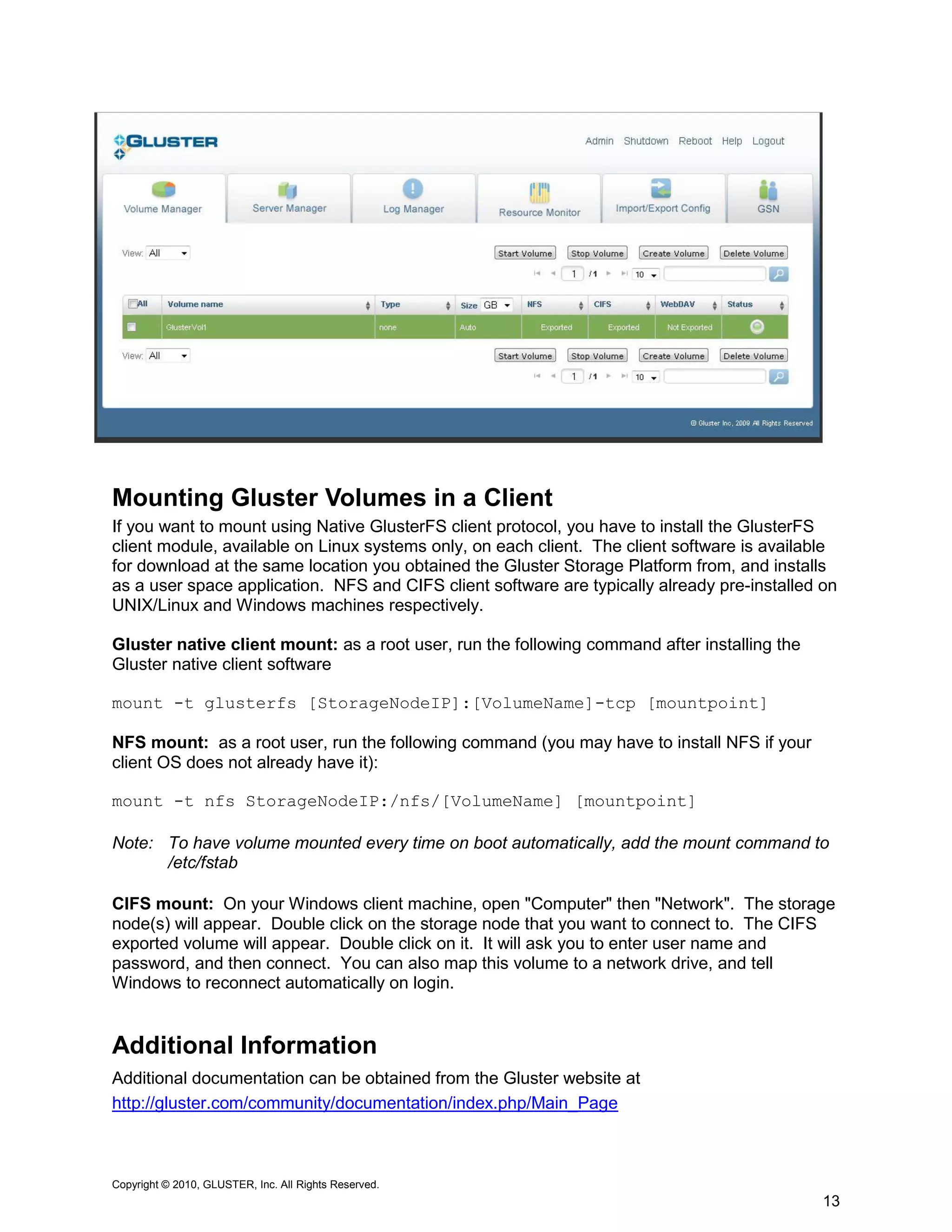 Gluster Storage Platform Installation Guide