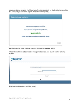 Gluster Storage Platform Installation Guide | PDF