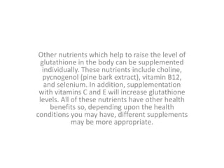 how to increase glutathione levels in the body Glutathione dr pravin