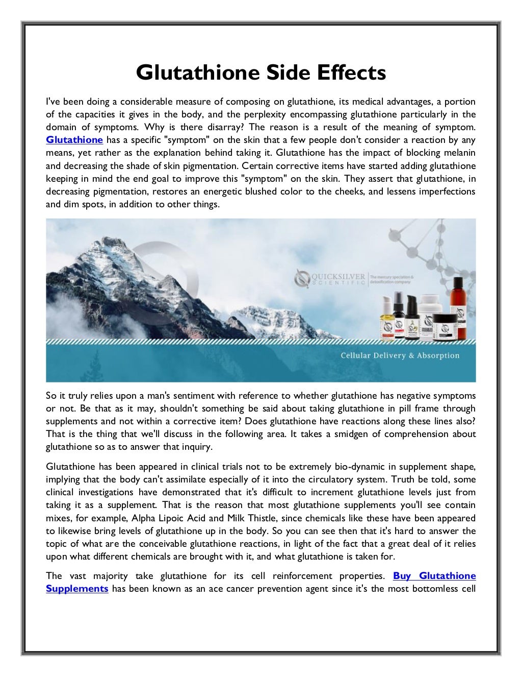 Glutathione side effects