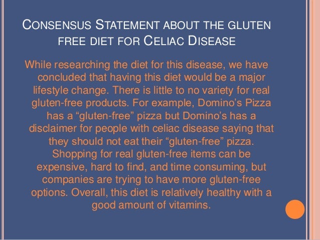 Gluten free diet for celiac disease