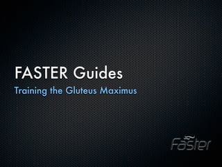 FASTER Guides
Training the Gluteus Maximus
 