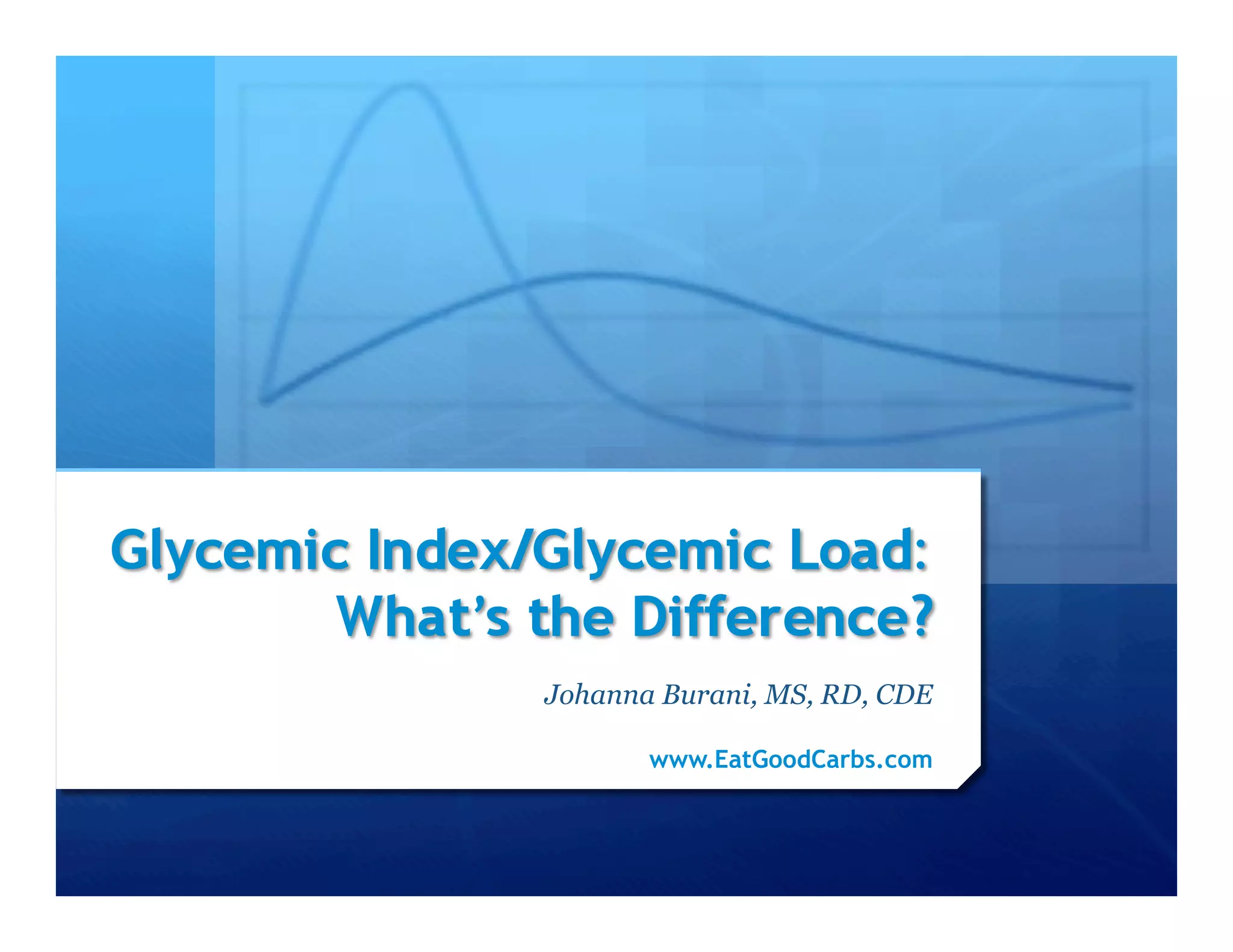 Glycemic Index vs. Glycemic Load What's the Difference? Johanna