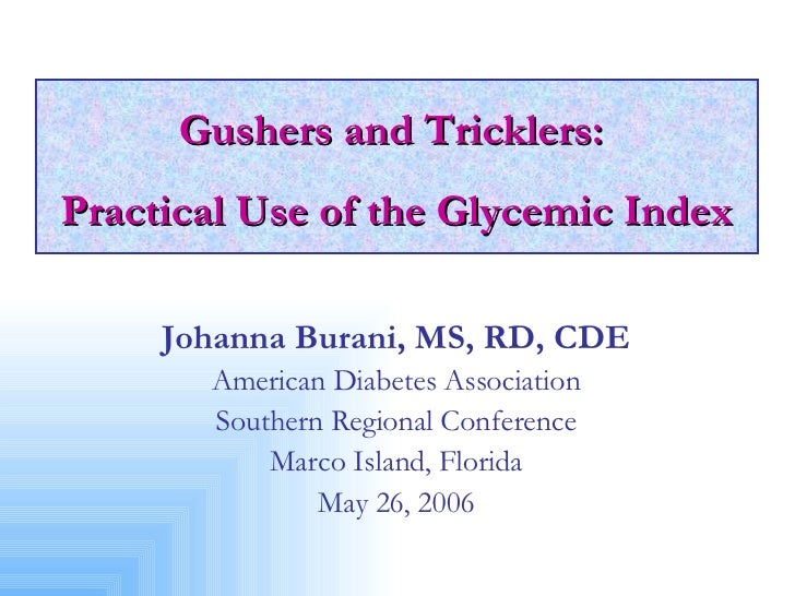 American Diabetes Association Glycemic Index Chart