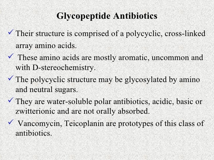 Glycopeptide And Peptide Antibiotics