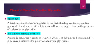 GLYCOSIDES Classification Of GLYCOSIDES Chemical Tests Glycosides | PPTX