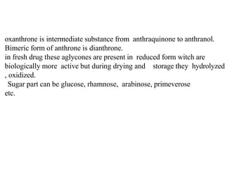 Anthrone Merck Pharmacognosy- Glycosides | PPTX