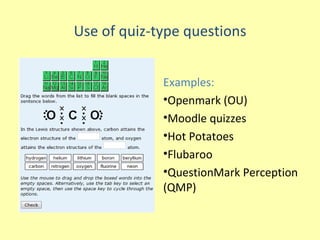 Questionmark Perception Some Digital Options for assessment and feedback | PPT