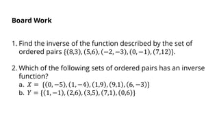 Sets Inverse Gen math INVERSE FUNCTION About Grade 11 Sen | PDF