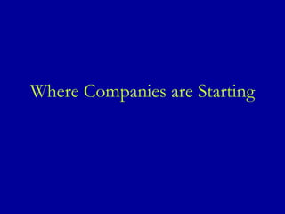 Where Companies are Starting 