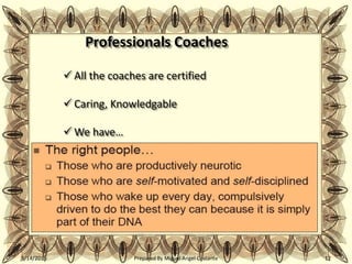 3/14/2015 Prepared By Miguel Angel Costante 12
Professionals Coaches
 All the coaches are certified
 Caring, Knowledgable
 We have…
 