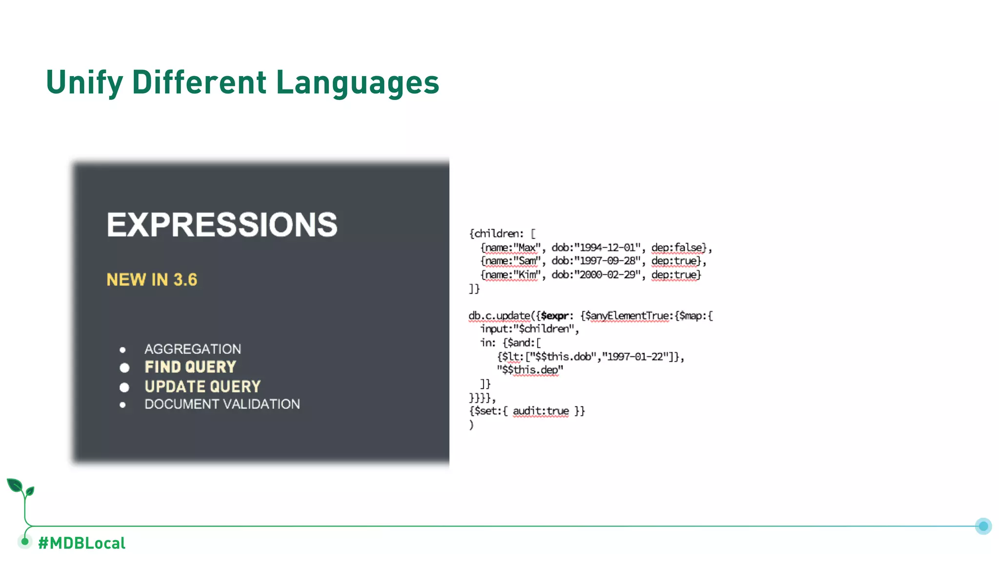 #MDBLocal
Unify Different Languages
 