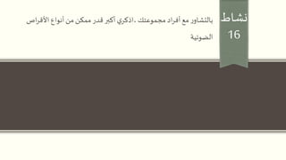 ‫نشاط‬
16
‫ر‬‫بالتشاو‬‫اص‬‫ر‬‫األق‬ ‫أنواع‬‫من‬‫ممكن‬‫قدر‬ ‫أكبر‬ ‫ي‬‫،اذكر‬ ‫مجموعتك‬ ‫اد‬‫ر‬‫أف‬‫مع‬
‫الضوئية‬
 