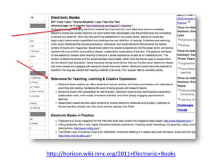 Overall Research ConclusionsGiven the opportunity, students are willing to experiment with reading and studying digitally.When students do read and study digitally, results indicate that they find it as effective or more effective than studying with the physical book.When students do read and study digitally, their responses to usability of features shows that their expectations are high.Expect basic features to be as good as print experience (e.g., notes and annotations.)Also, expect that there are compelling features that go beyond what is feasible in the physical book experience (e.g., tags across notes, organizational capabilities.)