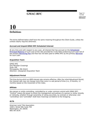 GMAC Mortgage Underwriting Guidelines 9-11-2006