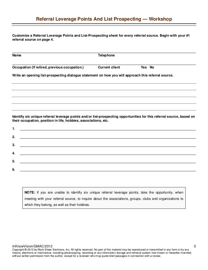 InKnowVision HNW Marketing Webinar - Get "A" List Clients Handout