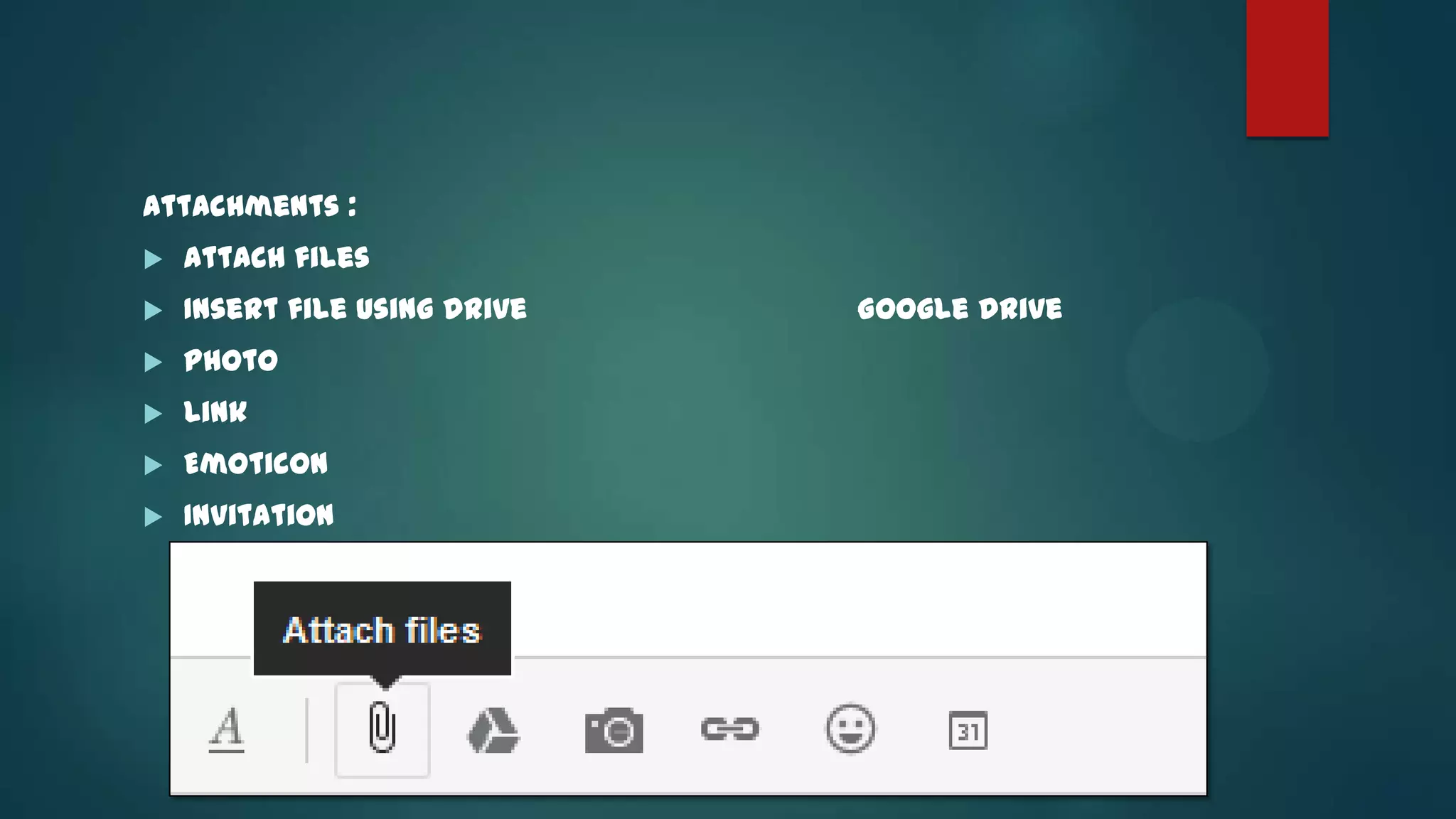 បបបបបបប
បបបប ប
Attachments : បបបបប បបបបបបបប បបបបបប
បបបប បបបបបបបបប បបបបបប


Attach files បបបបបបបបបបប បបបបបបប
បបបបបបបបបបប បបបបបបប

បបបប
បបប



Insert file using drive បបបបបបបប បប Google drive ប
បបបបបបបប បប



Photo បបបបបបបបប បបបបបបបបបប
បបបបបបបបប បបបបបបបបបប



Link បបបបបប
បបបបប ប



Emoticon បបបបបបបប បបបបប
បបបបបបប បបបបបប



Invitation បបបបបប
បបបបប ប

 