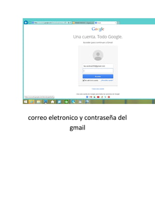 correo eletronico y contraseña del
gmail