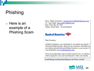 Phishing
 Here is an
example of a
Phishing Scam
•25
 