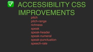 @KevinMandeville #CSSSummit
✅ SUPPORTEDMEDIAQUERIES
Types:
all
screen
Keywords:
and
only
Queries:
min-width
max-width
min-device-width
max-device-width
orientation
min-resolution
max-resolution
 