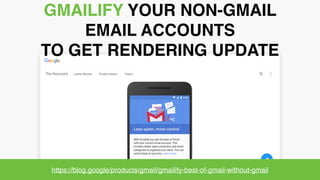 litmus ®
#LitmusLive
POP/IMAPACCOUNTS=NON-GMAILACCOUNTS
(i.e.@aol.com,@outlook.com,@yahoo.com)
~EMAILTHATLIVESOUTSIDEOFGMAIL’SSERVERS~
 