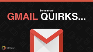 @KevinMandeville #CSSSummit
<div class="m159215f7d36ee7fd">
<style>
div.m159215f7d36ee7fd .m_3567455155959655244
foo { background: #333333; }
</style>
<p class="m_-8249599400804587256foo">
Lorem ipsum dolor sit amet, consectetur
adipisicing elit.
</p>
<img alt="This image is blocked." />
</div>
PROCESSEDMARKUPWHENIMAGESAREDOWNLOADED...
Source:https://emails.hteumeuleu.com/troubleshooting-gmails-responsive-design-support-ad124178bf81
 