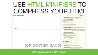 @KevinMandeville #CSSSummit
FORCEADESKTOPVIEWONGMAILANDROIDPOP/IMAP
CSS
.gmailfix {
display: none;
display: none !important;
}
HTML
<div class="gmailfix" style=“white-space: nowrap; font:
15px courier; line-height: 0;">&nbsp; &nbsp; &nbsp;
&nbsp; &nbsp; &nbsp; &nbsp; &nbsp; &nbsp; &nbsp; &nbsp;
&nbsp; &nbsp; &nbsp; &nbsp; &nbsp; &nbsp; &nbsp; &nbsp;
&nbsp; &nbsp; &nbsp; &nbsp; &nbsp; &nbsp; &nbsp; &nbsp;
&nbsp; &nbsp; &nbsp;</div>
 