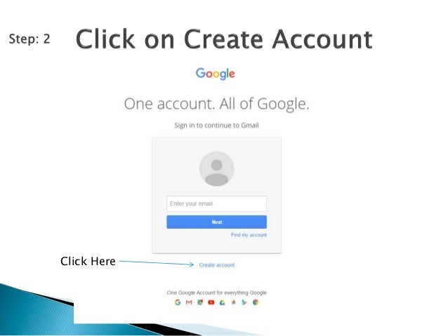 Gmail account signup process