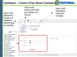 Contatos – Como Criar Novo Contato
 
