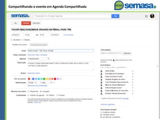 Compartilhando o evento em Agenda Compartilhada
 