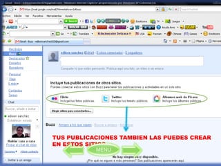 TUS PUBLICACIONES TAMBIEN LAS PUEDES CREAR
EN ESTOS SITIOS.
            MENU
 
