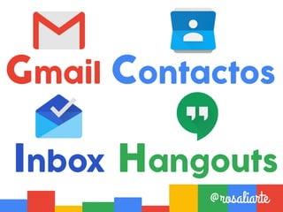 @rosaliarte
Gmail
Inbox Hangouts
Contactos
 